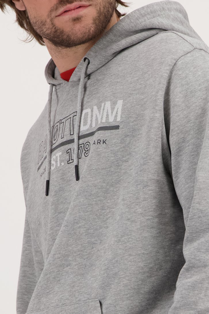 Sweat à capuche gris avec logo imprimé de Ravøtt pour Hommes