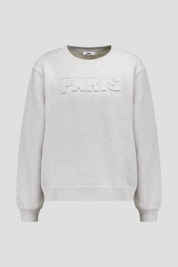Photo produit 1 de Sweat gris avec lettres appliquées ‘Paris’ de Louise pour Femmes
