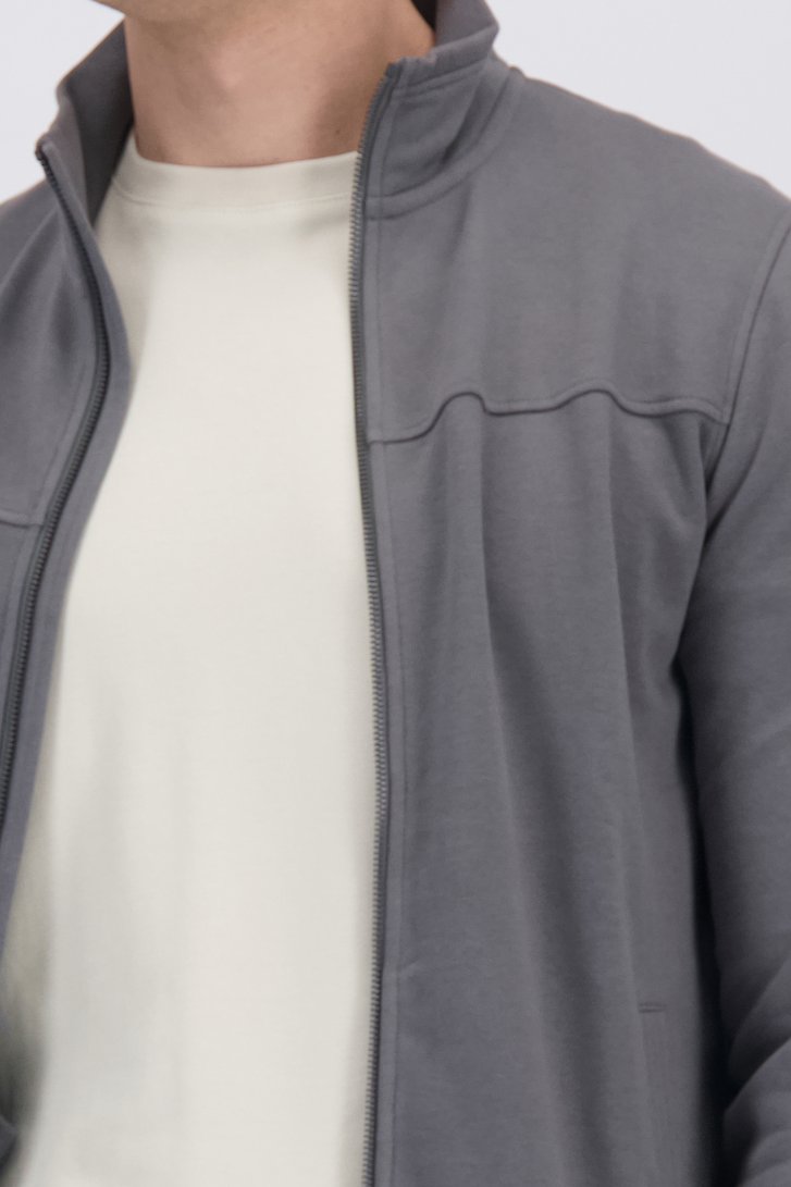 Détail de Sweat zippé gris de Liberty Island pour Hommes