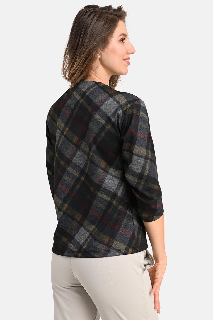 T-shirt à carreaux foncés  de Bicalla pour Femmes