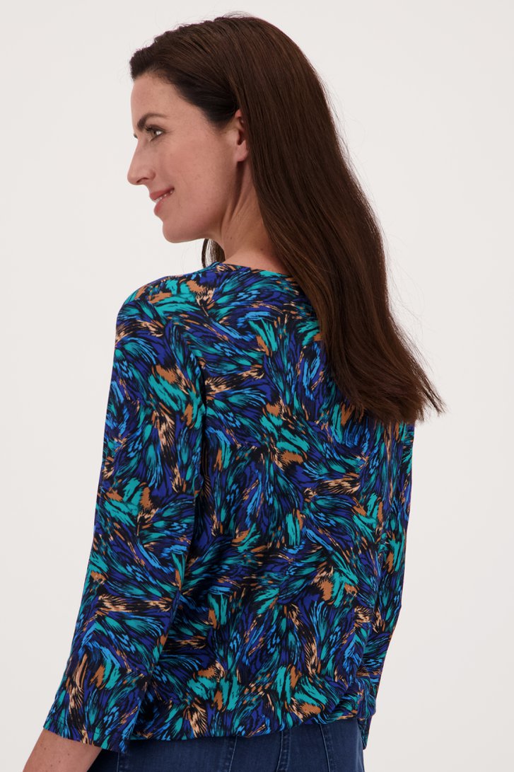 T-shirt à imprimé bleu-orange de Signature pour Femmes