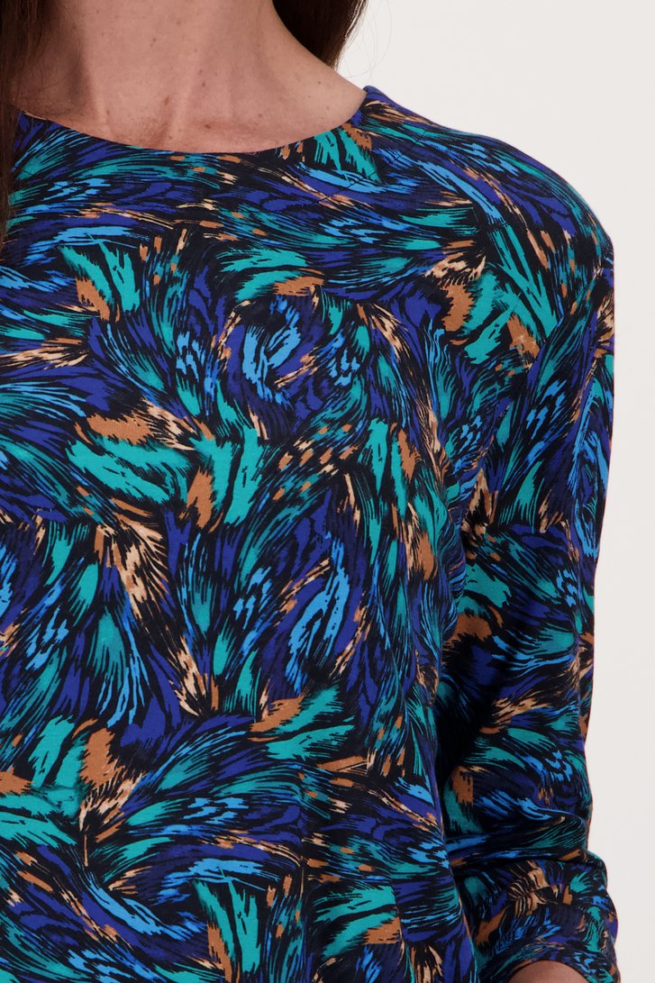 T-shirt à imprimé bleu-orange de Signature pour Femmes
