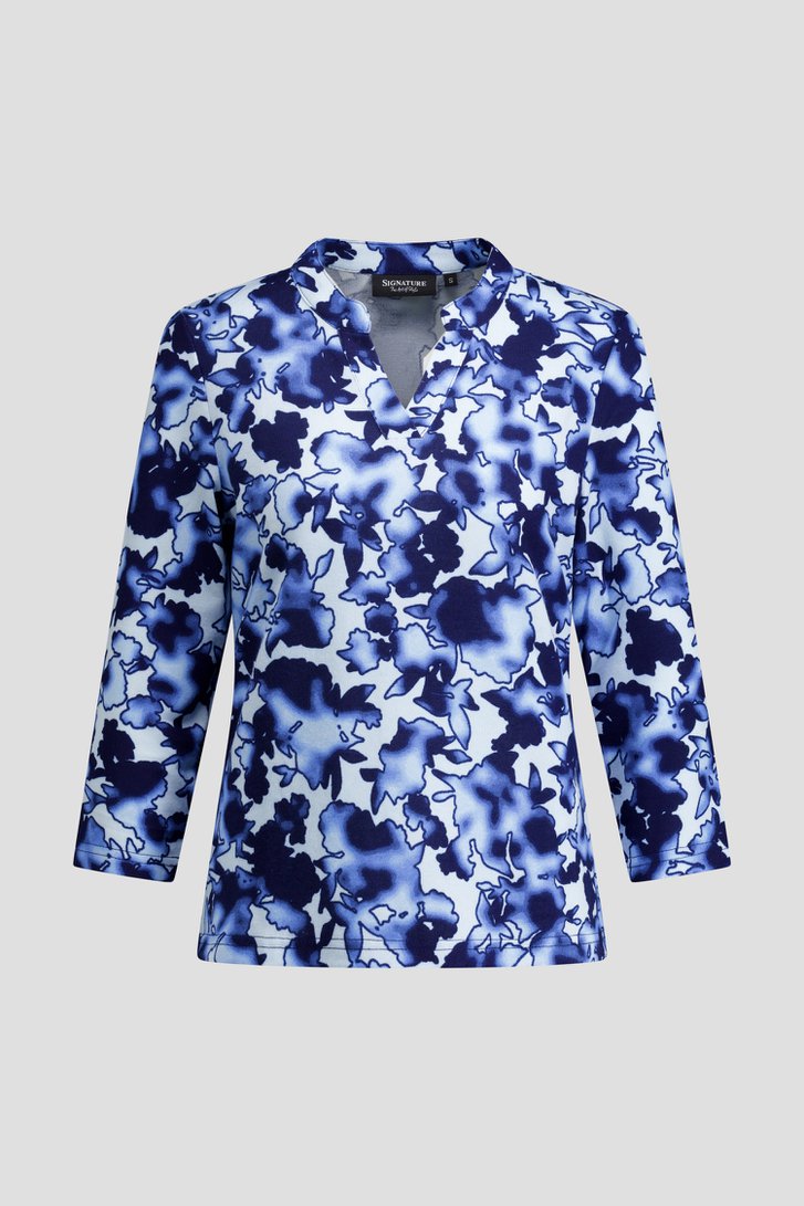Photo produit 1 de T-shirt à imprimé dans des tons bleus de Signature pour Femmes