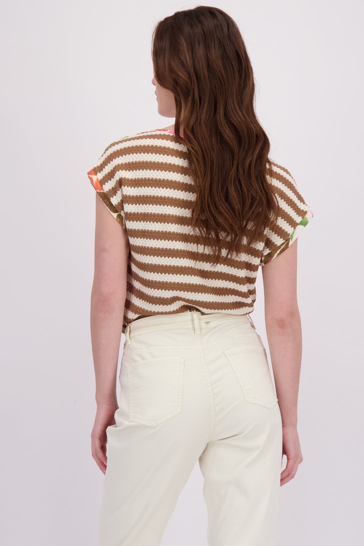 Le dos de T-shirt à imprimé floral coloré de Geisha pour Femmes