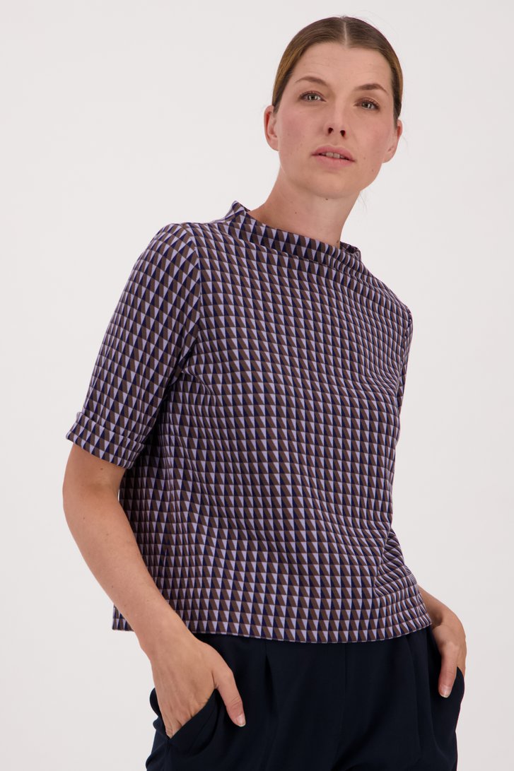 T-shirt à imprimé violet-brun de Opus pour Femmes
