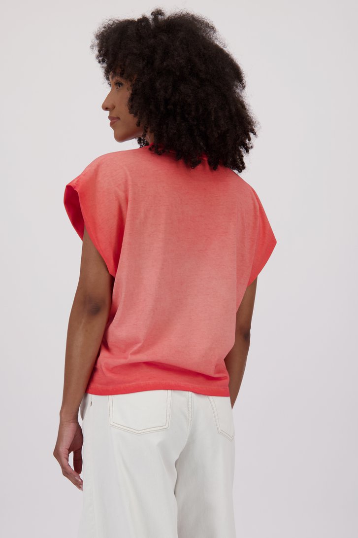 T-shirt à manches courtes rose corail délavé de Louise pour Femmes