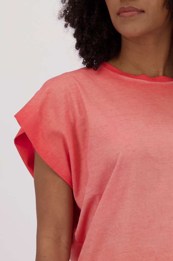 T-shirt à manches courtes rose corail délavé de Louise pour Femmes