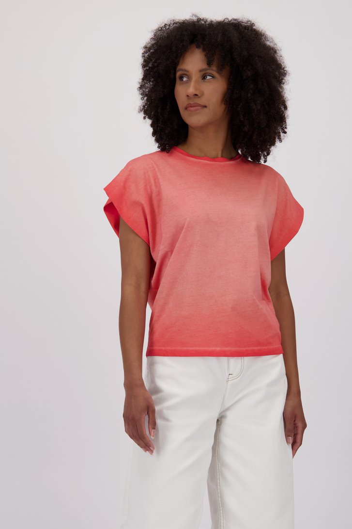 T-shirt à manches courtes rose corail délavé de Louise pour Femmes
