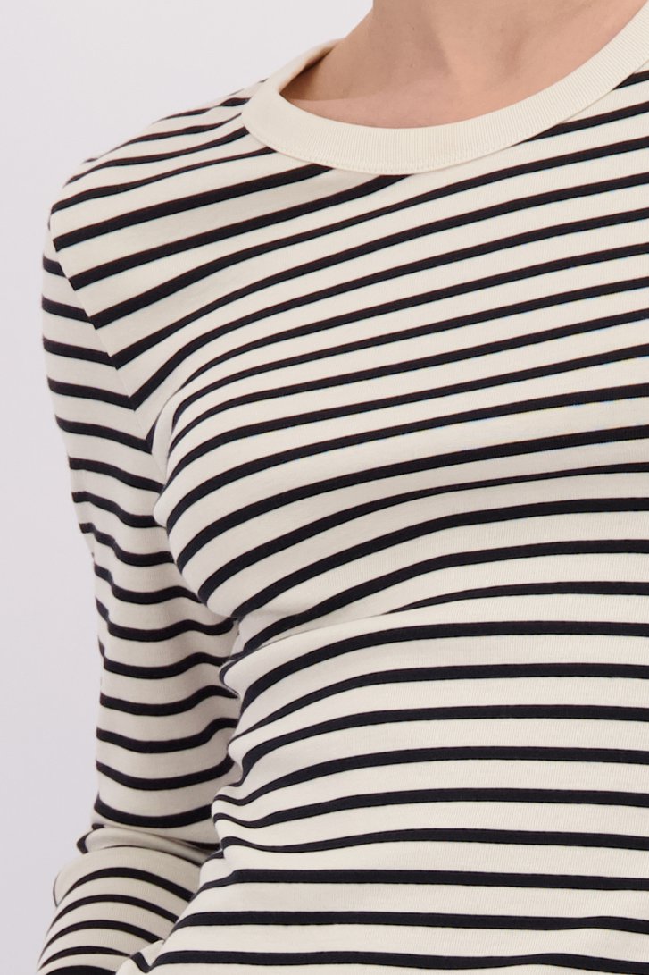 Détail de T-shirt à manches longues rayé bleu marine de Marc O'Polo pour Femmes