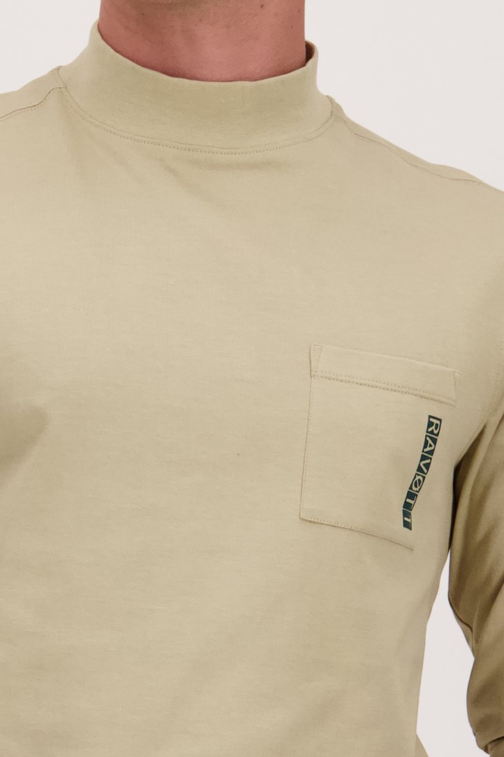 T-shirt à manches longues vert-beige de Ravøtt pour Hommes