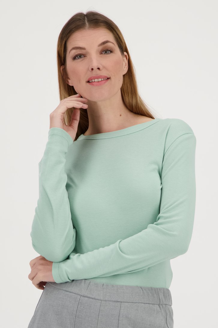 T-shirt à manches longues vert menthe	 de Opus pour Femmes