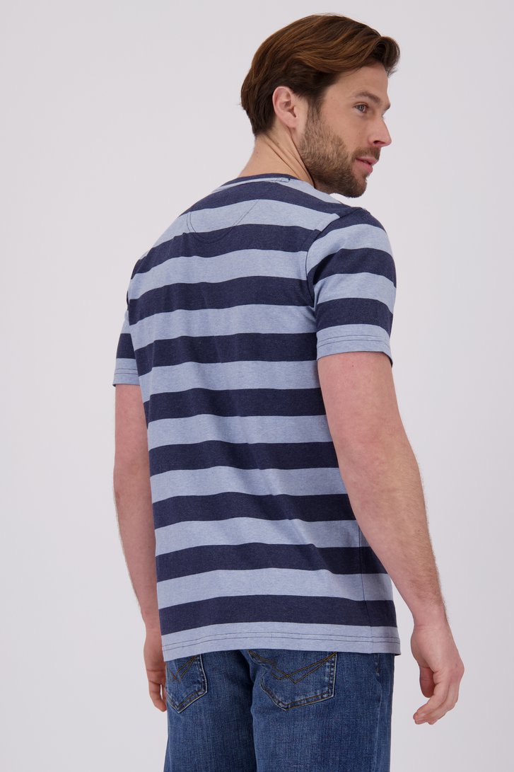 T-shirt à motif rayé bleu de Ravøtt pour Hommes
