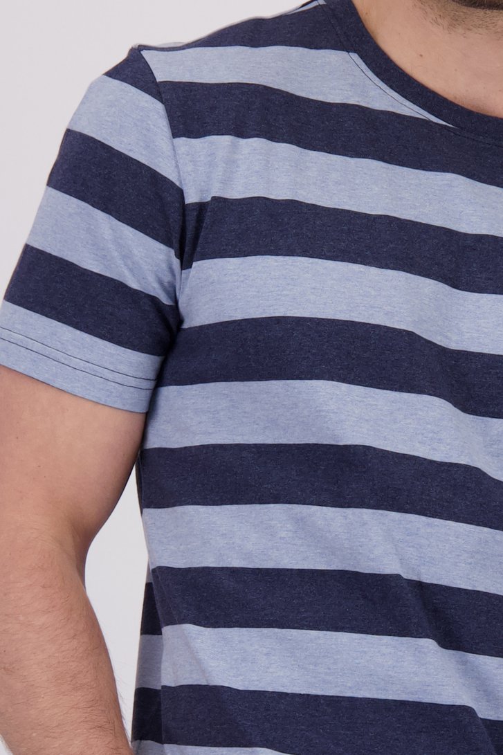 T-shirt à motif rayé bleu de Ravøtt pour Hommes