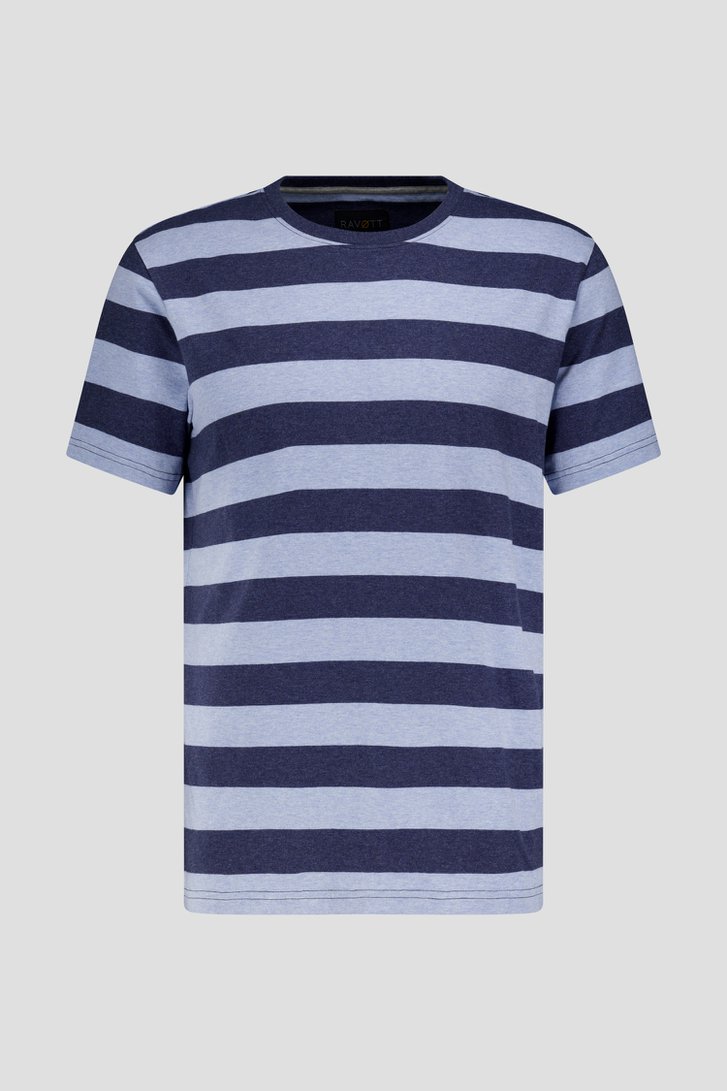 T-shirt à motif rayé bleu de Ravøtt pour Hommes