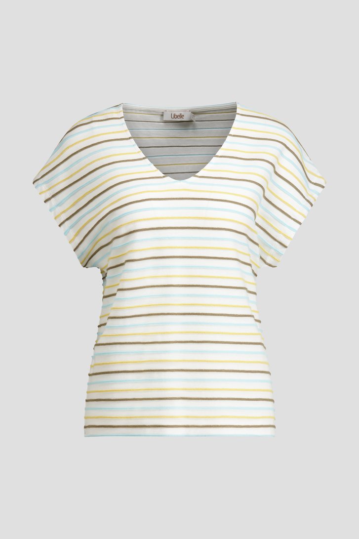 Photo produit 1 de T-shirt à rayures bleues et jaunes de Libelle pour Femmes