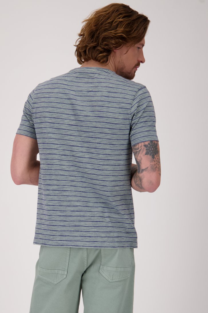 T-shirt à rayures vert de Ravøtt pour Hommes