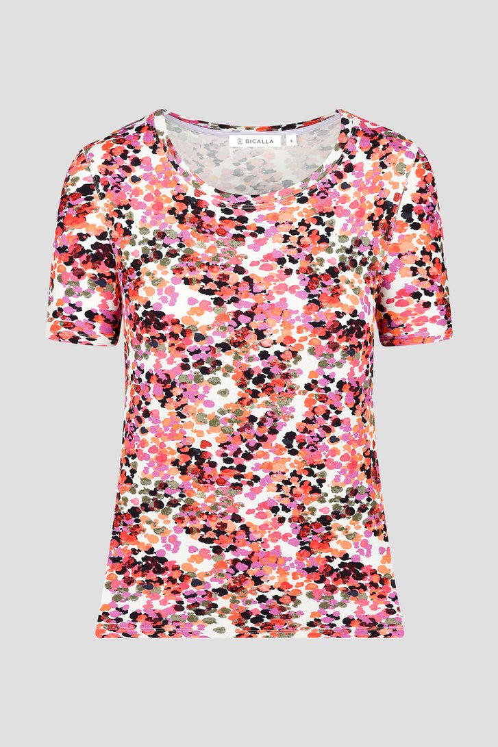 T-shirt avec imprimé à pois coloré  de Bicalla pour Femmes