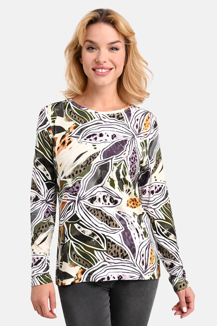 T-shirt avec imprimé feuillage de Bicalla pour Femmes