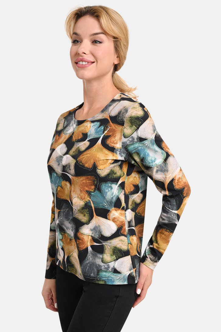 T-shirt avec imprimé feuillage de Bicalla pour Femmes