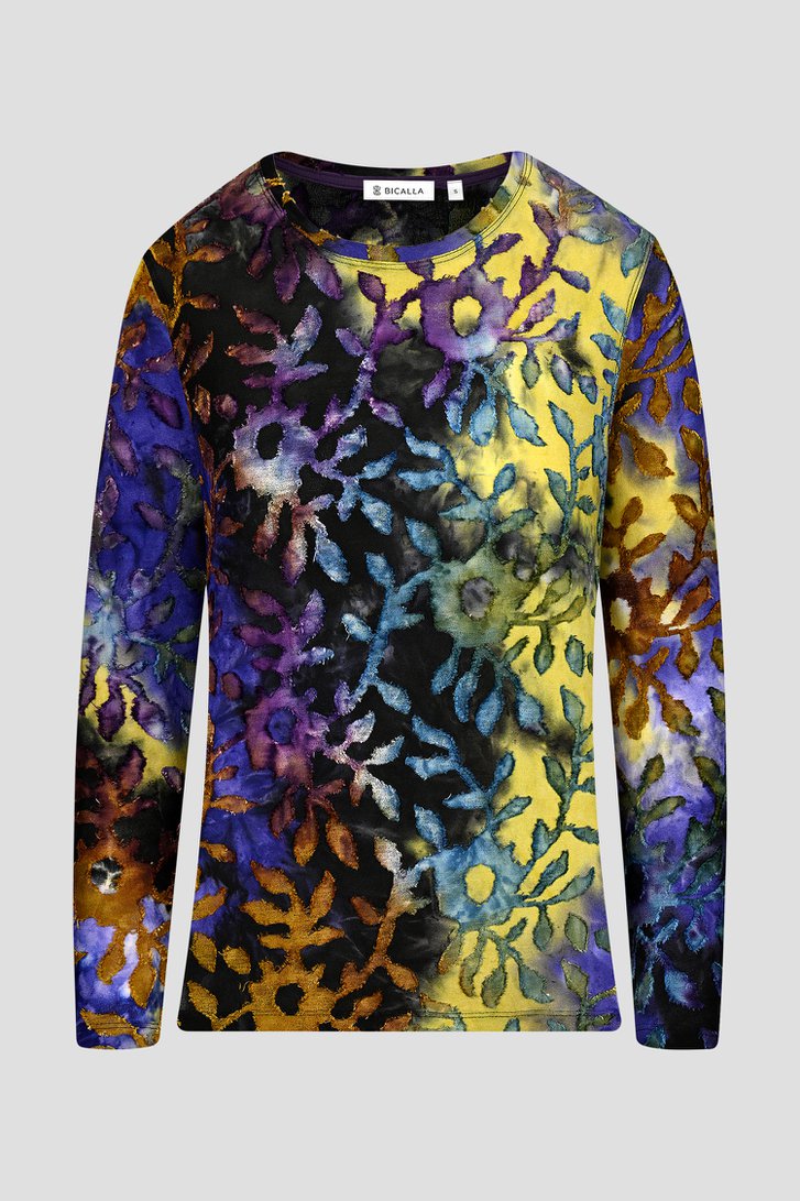 T-shirt avec motif de feuilles superposées de Bicalla pour Femmes