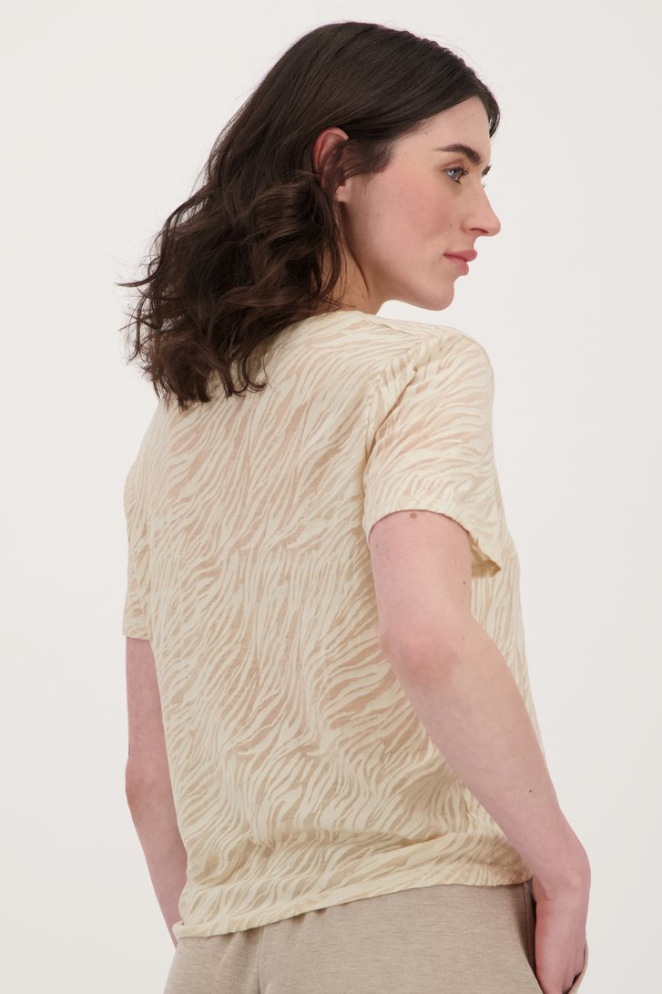 Le dos de T-shirt beige à motif zébré de JDY pour Femmes