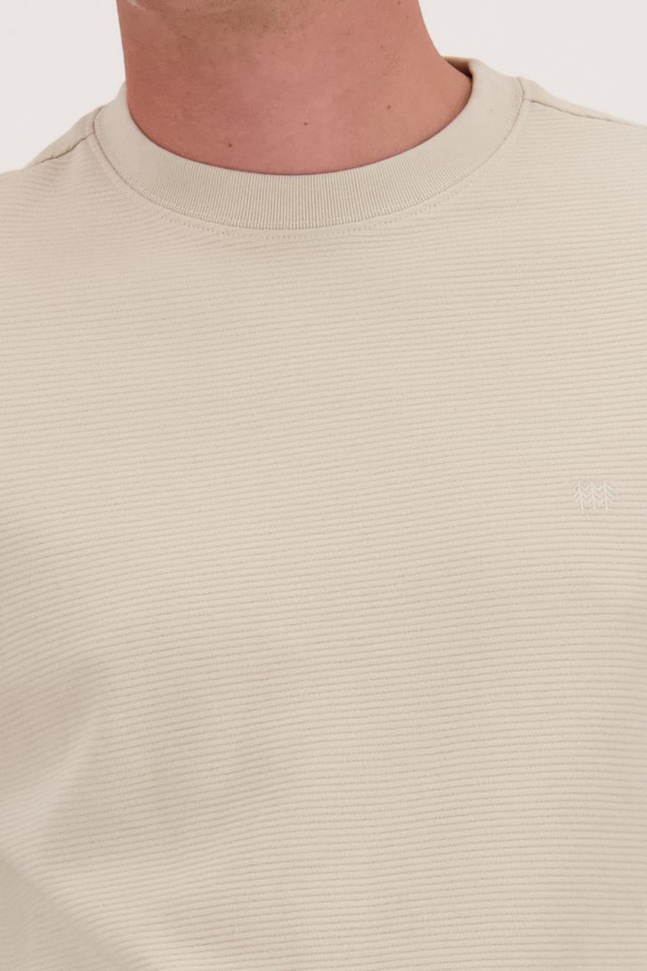 T-shirt beige côtelé - Collection Metejoor de Ravøtt pour Hommes