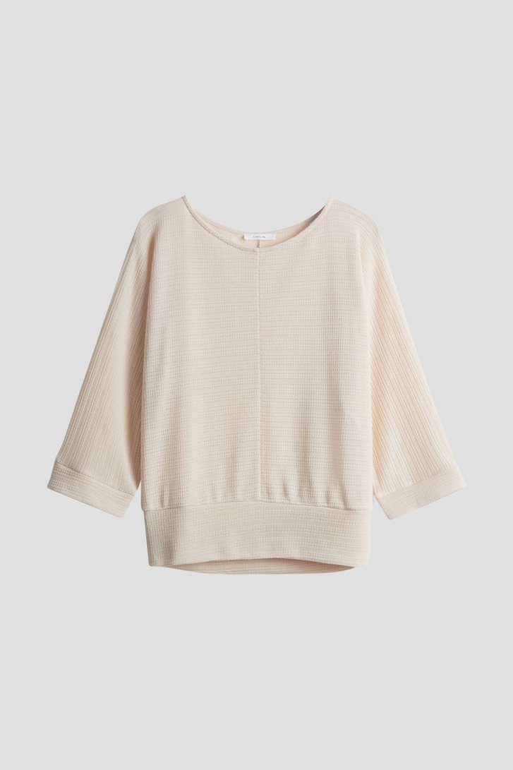 T-shirt beige en maille avec manches chauve-souris de Opus pour Femmes