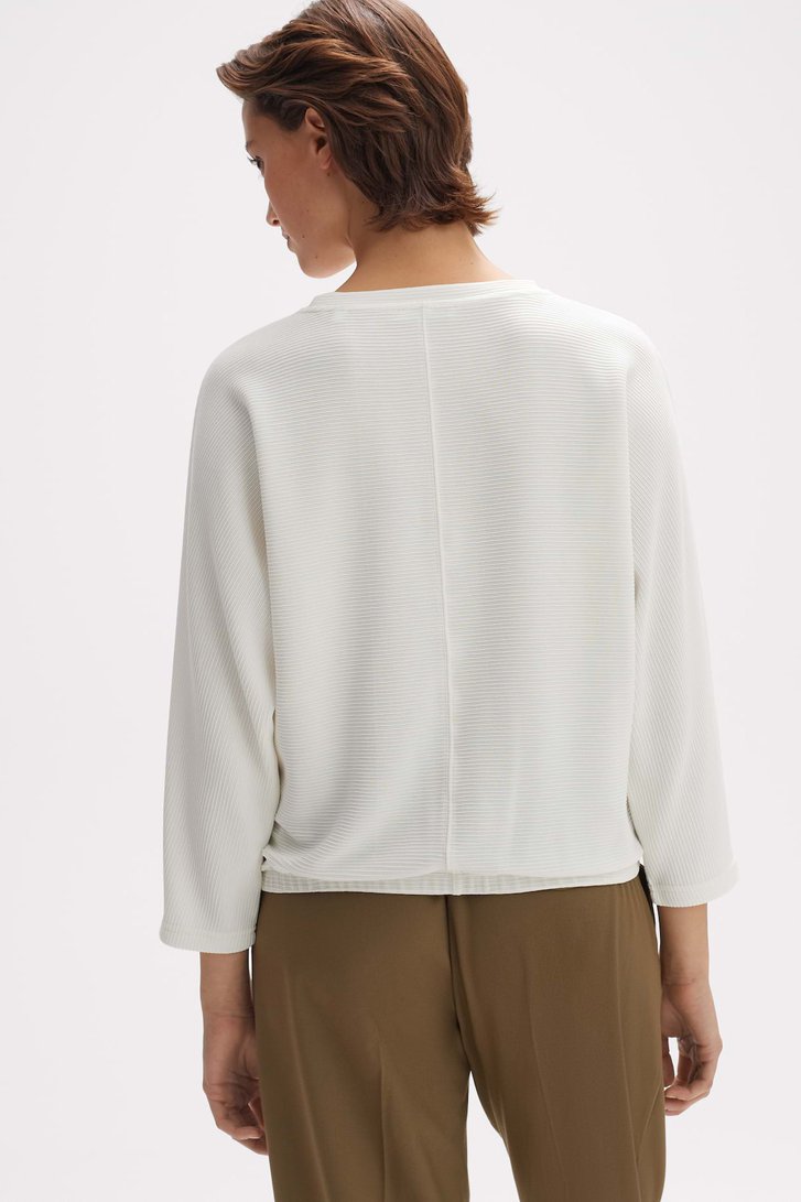 T-shirt blanc à motifs rayés de Opus pour Femmes