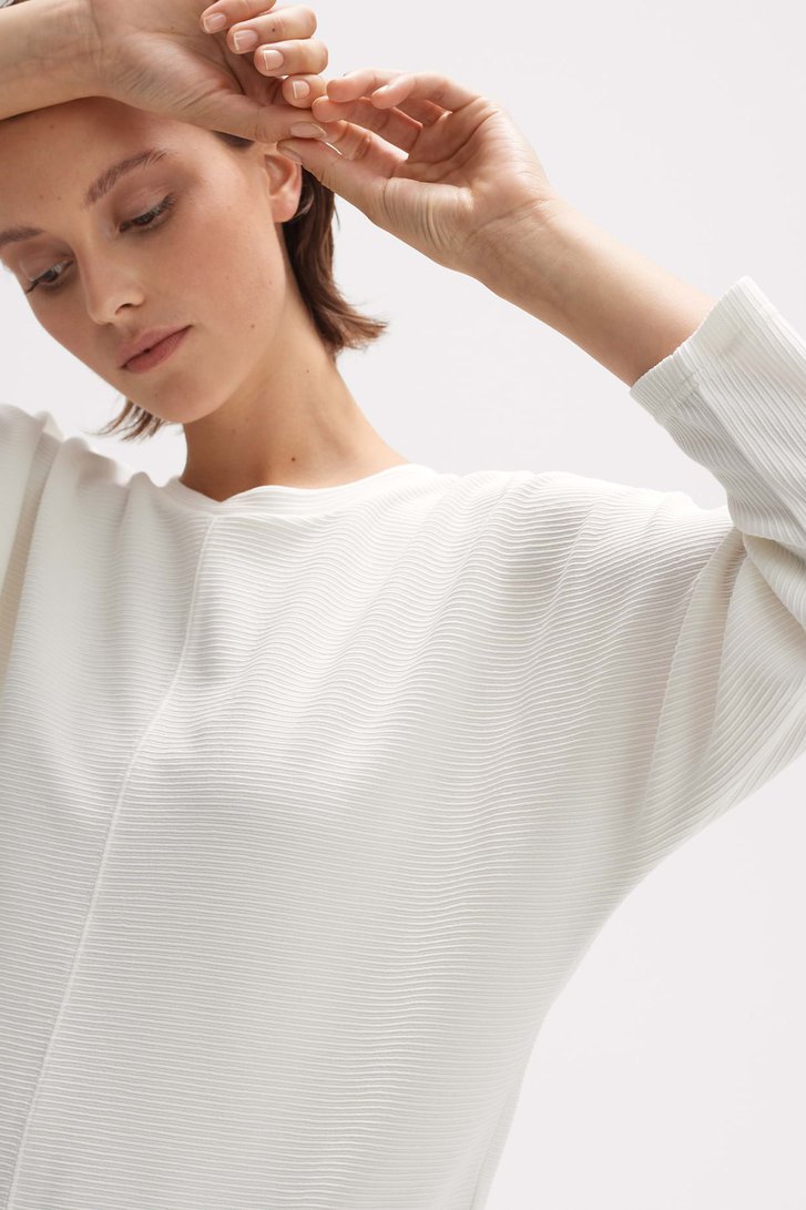 T-shirt blanc à motifs rayés de Opus pour Femmes