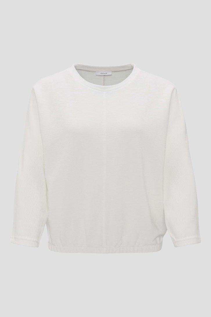 T-shirt blanc à motifs rayés de Opus pour Femmes