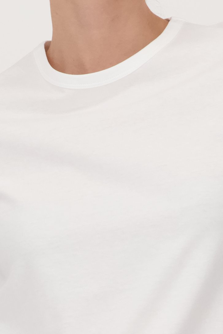 T-shirt blanc avec col rond de Liberty Island pour Femmes