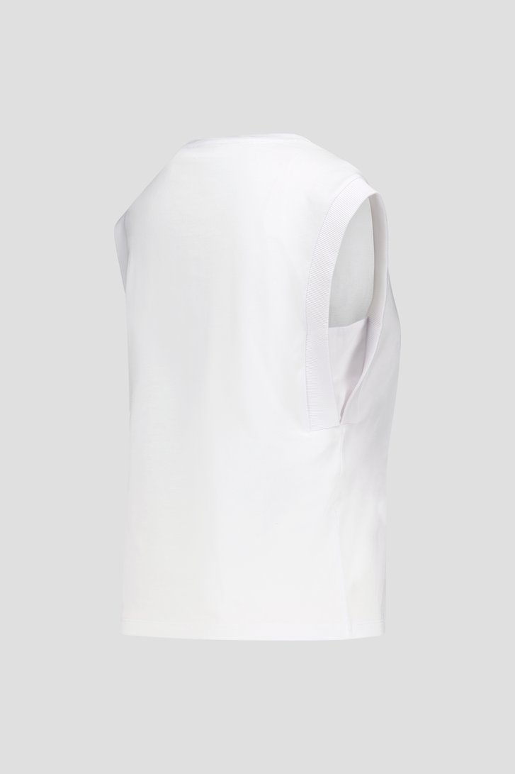 T-shirt blanc avec encolure en V de Louise pour Femmes