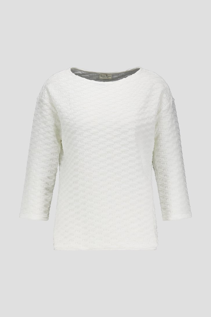 T-shirt blanc en tissu texturé de Barbara Lebek pour Femmes