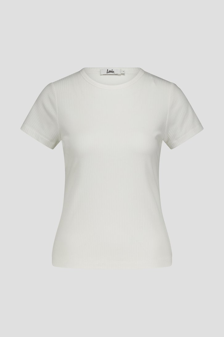 T-shirt blanc en tricot côtelé de Louise pour Femmes