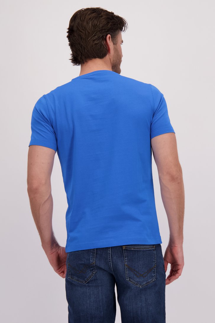 T-shirt bleu à col rond de Liberty Island pour Hommes
