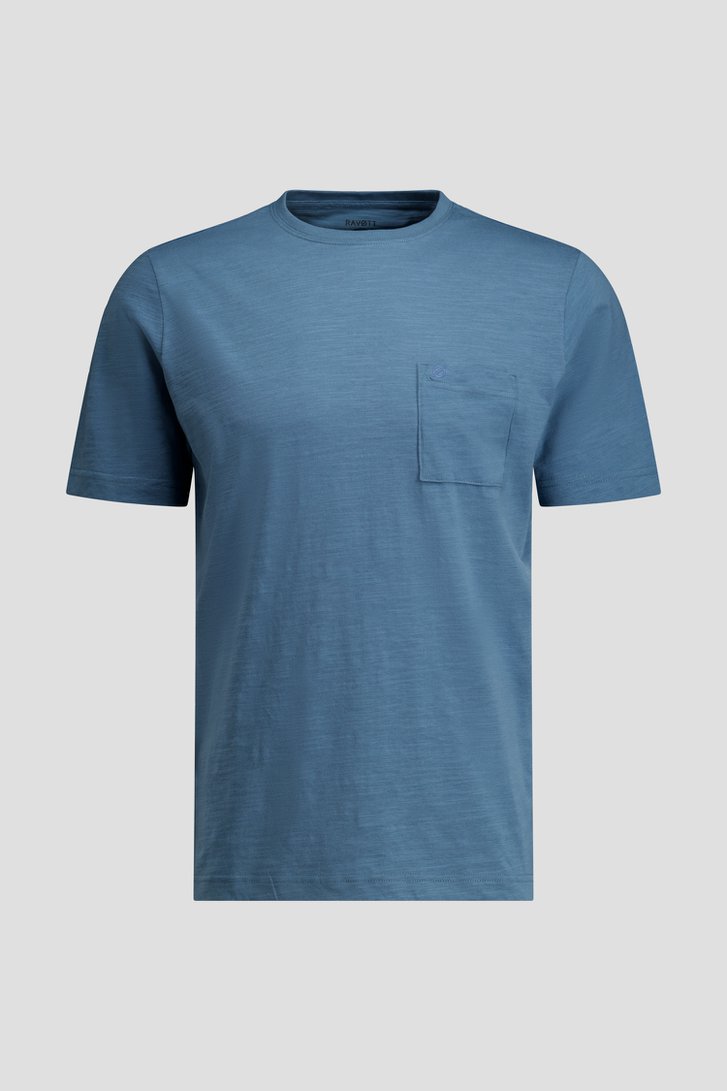 Photo produit 1 de T-shirt bleu à col rond de Ravøtt pour Hommes