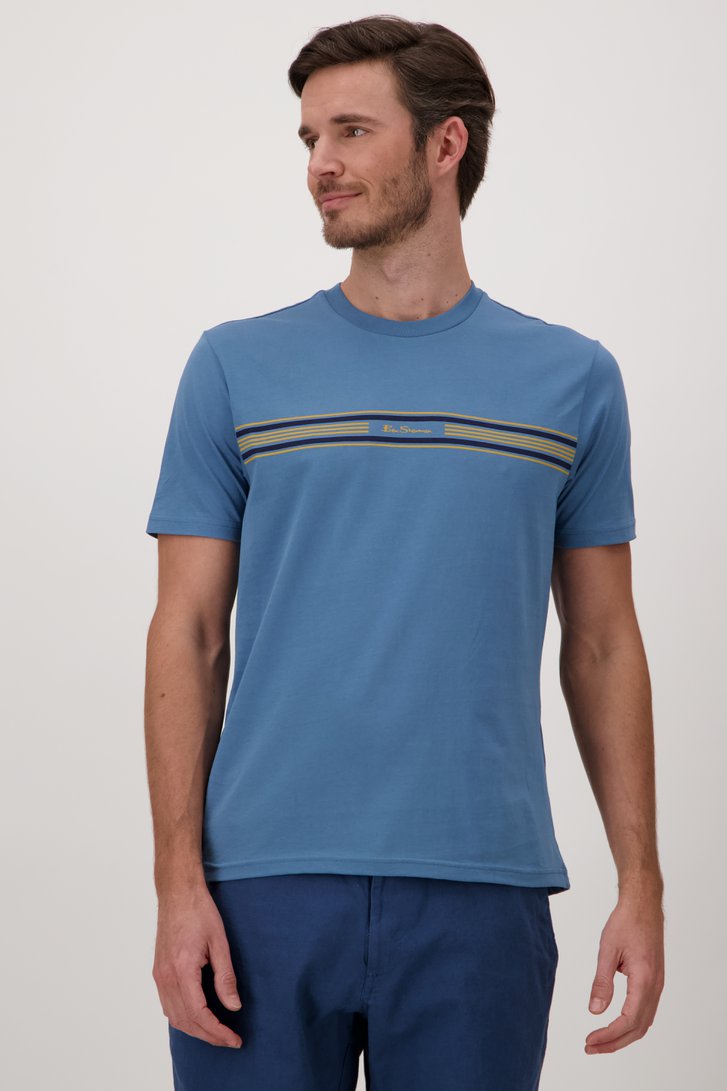 T-shirt bleu à détail rayé de Ben Sherman pour Hommes