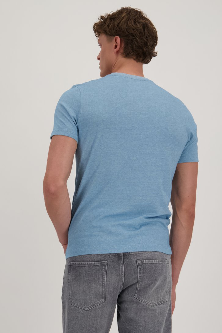 T-shirt bleu à fines rayures de Casual Five pour Hommes