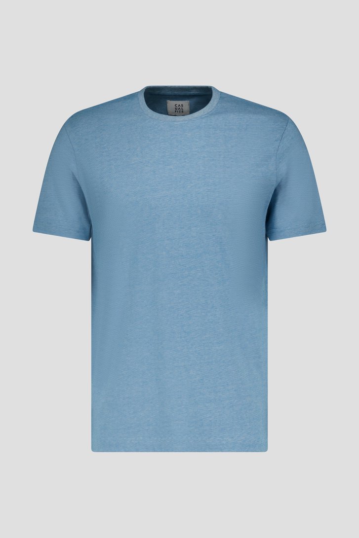 T-shirt bleu à fines rayures de Casual Five pour Hommes