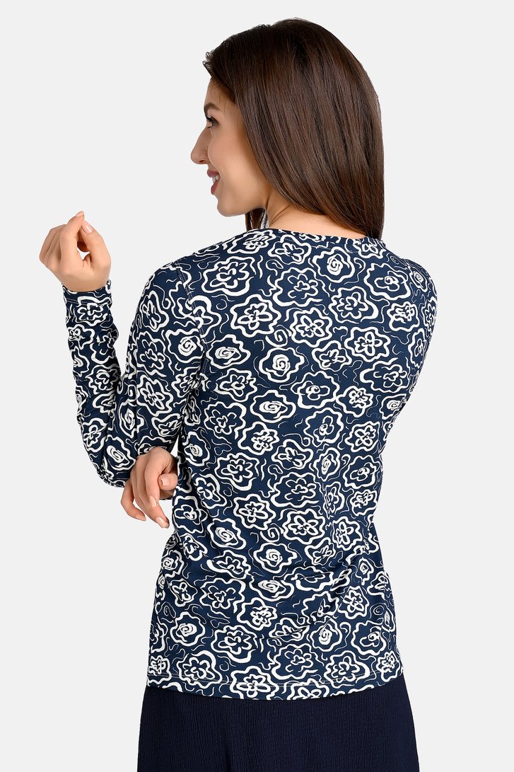 Le dos de T-shirt bleu à imprimé floral de Bicalla pour Femmes