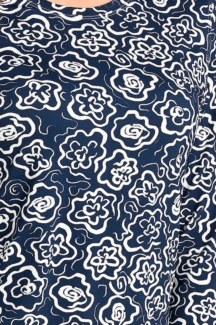 Détail de T-shirt bleu à imprimé floral de Bicalla pour Femmes