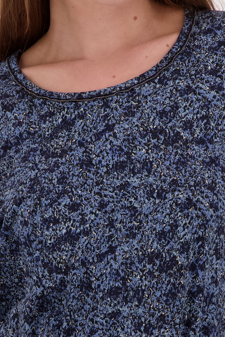 T-shirt bleu à imprimé floral de Signature pour Femmes