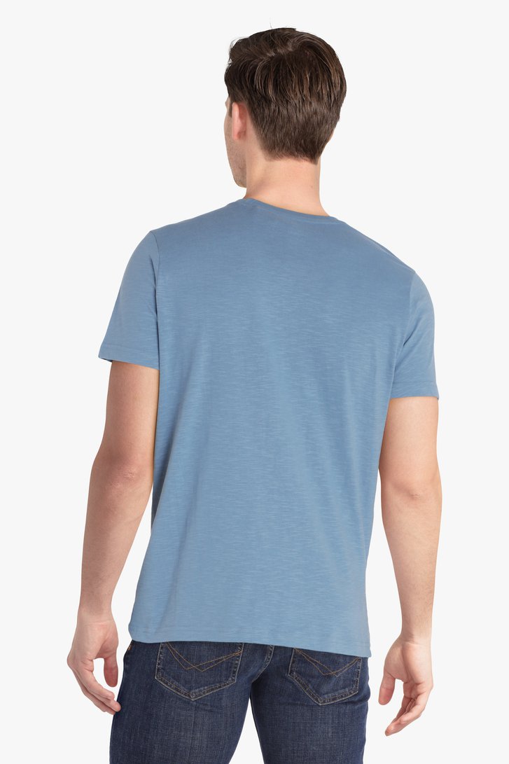 T-shirt bleu acier avec poche sur la poitrine de Ravøtt pour Hommes