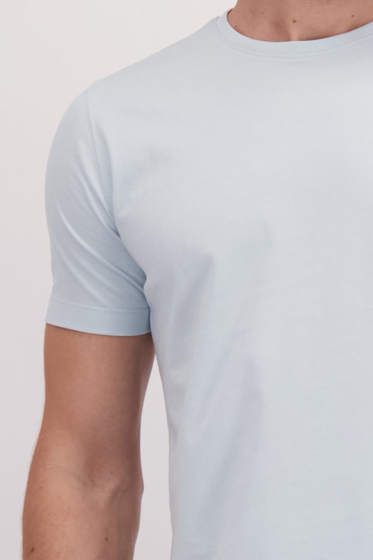 T-shirt bleu clair à col rond de Liberty Island pour Hommes