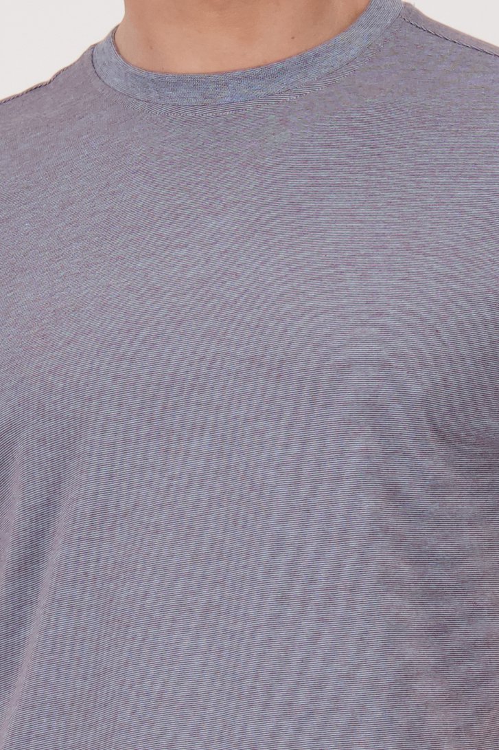 T-shirt bleu clair à fines rayures de Casual Five pour Hommes