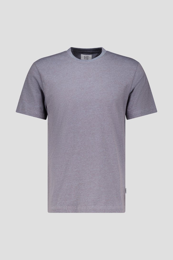 T-shirt bleu clair à fines rayures de Casual Five pour Hommes