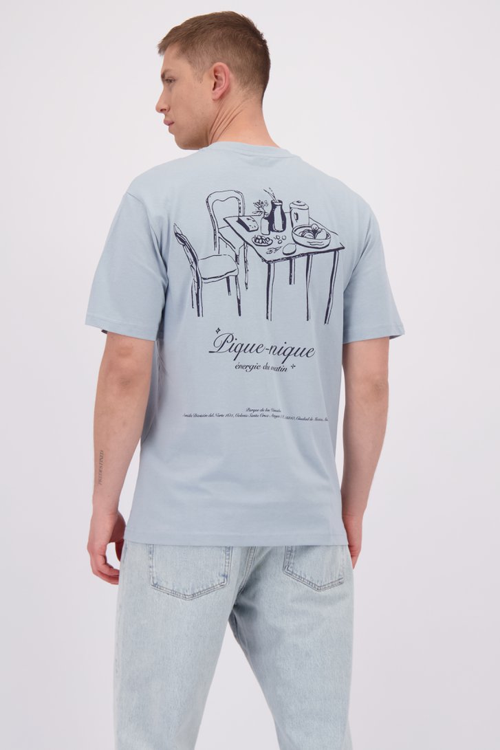 Le dos de T-shirt bleu clair avec backprint de Only & Sons pour Hommes