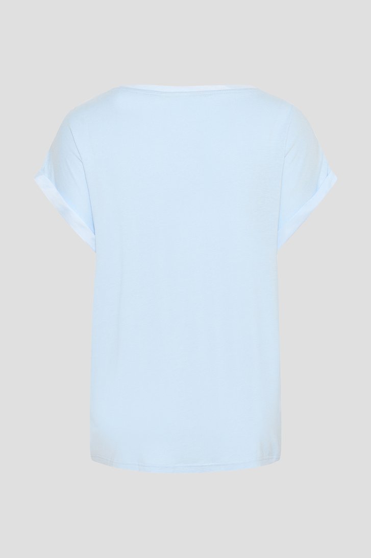 Photo produit 2 de T-shirt bleu clair avec effet satin de Kaffe Curve pour Femmes