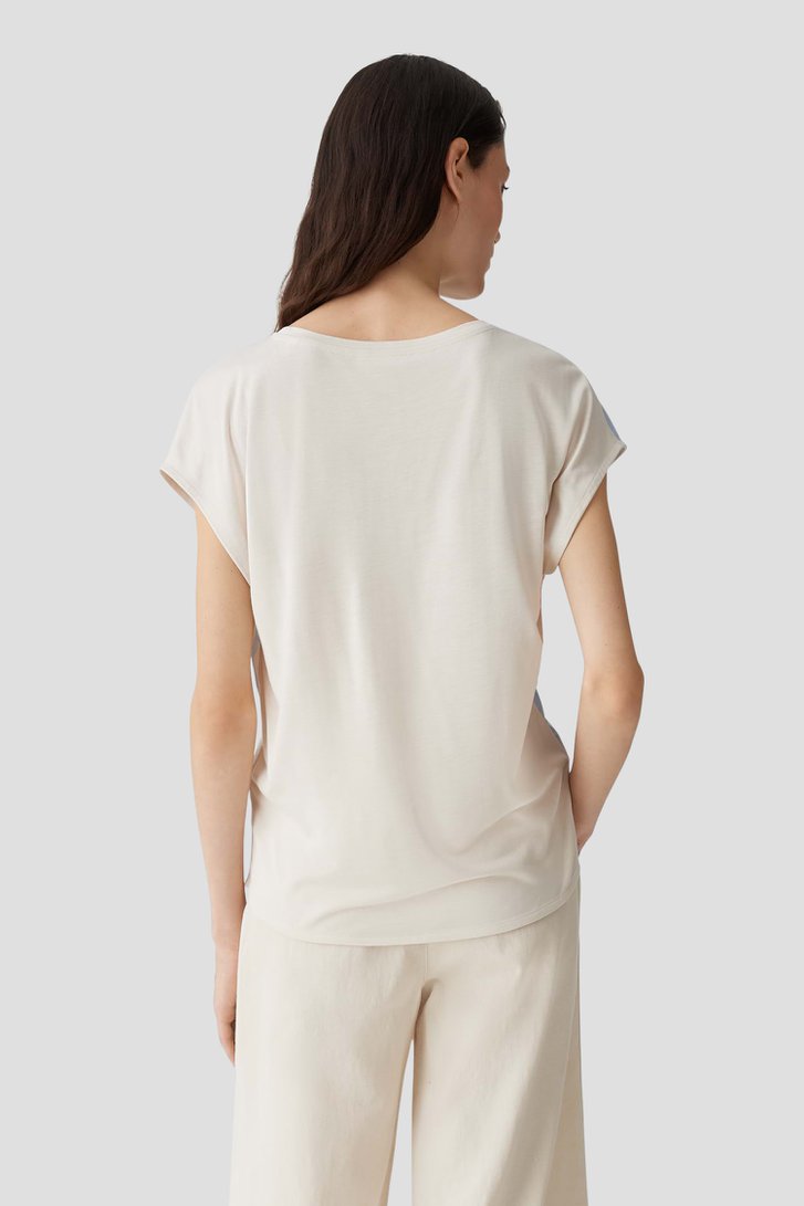 T-shirt bleu clair avec imprimé écru de Opus pour Femmes