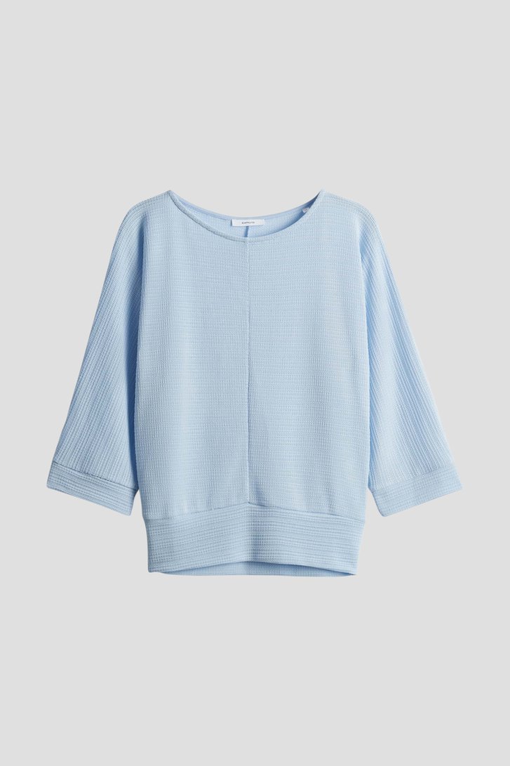 T-shirt bleu en maille avec manches chauve-souris de Opus pour Femmes